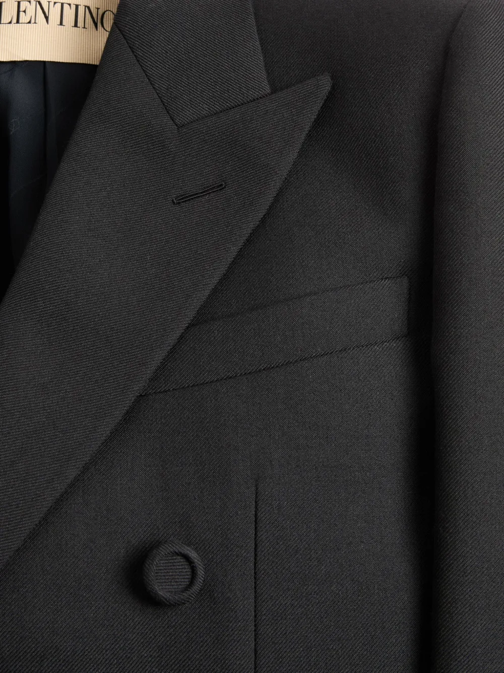 Valentino Double-breasted Suit Jacket In Gray