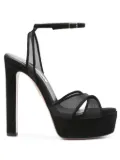 Aquazzura 150mm mesh-panelled platform sandals - Black