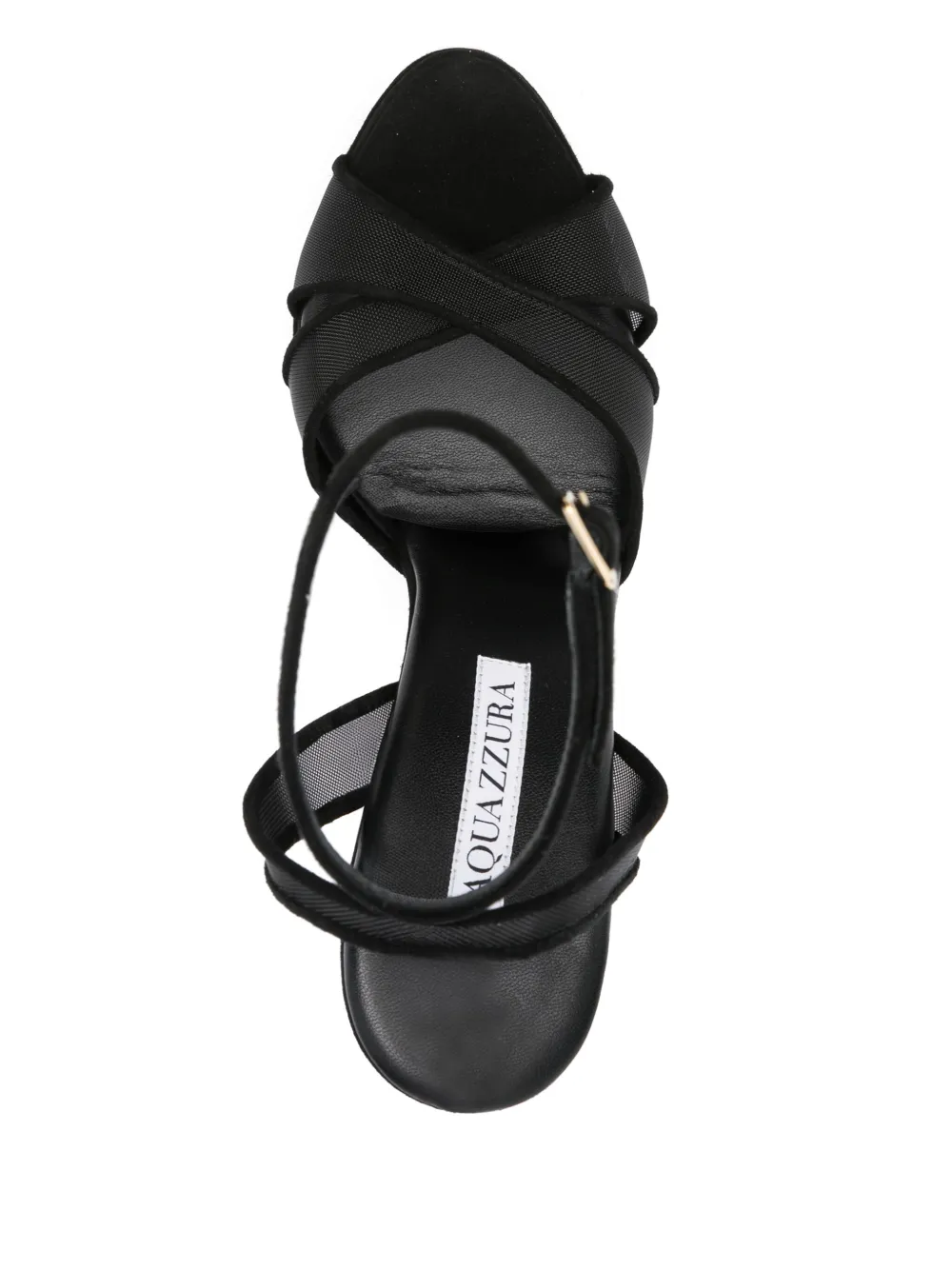 Aquazzura Divine Mesh Crisscross Platform Sandals In Multi