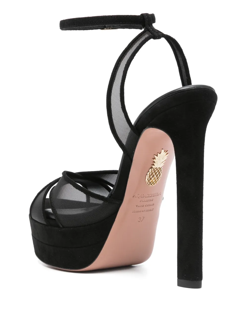 Aquazzura Divine Mesh Crisscross Platform Sandals In Multi