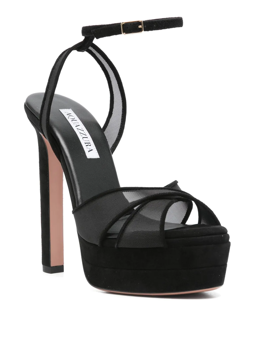 Aquazzura Divine Mesh Crisscross Platform Sandals In Multi