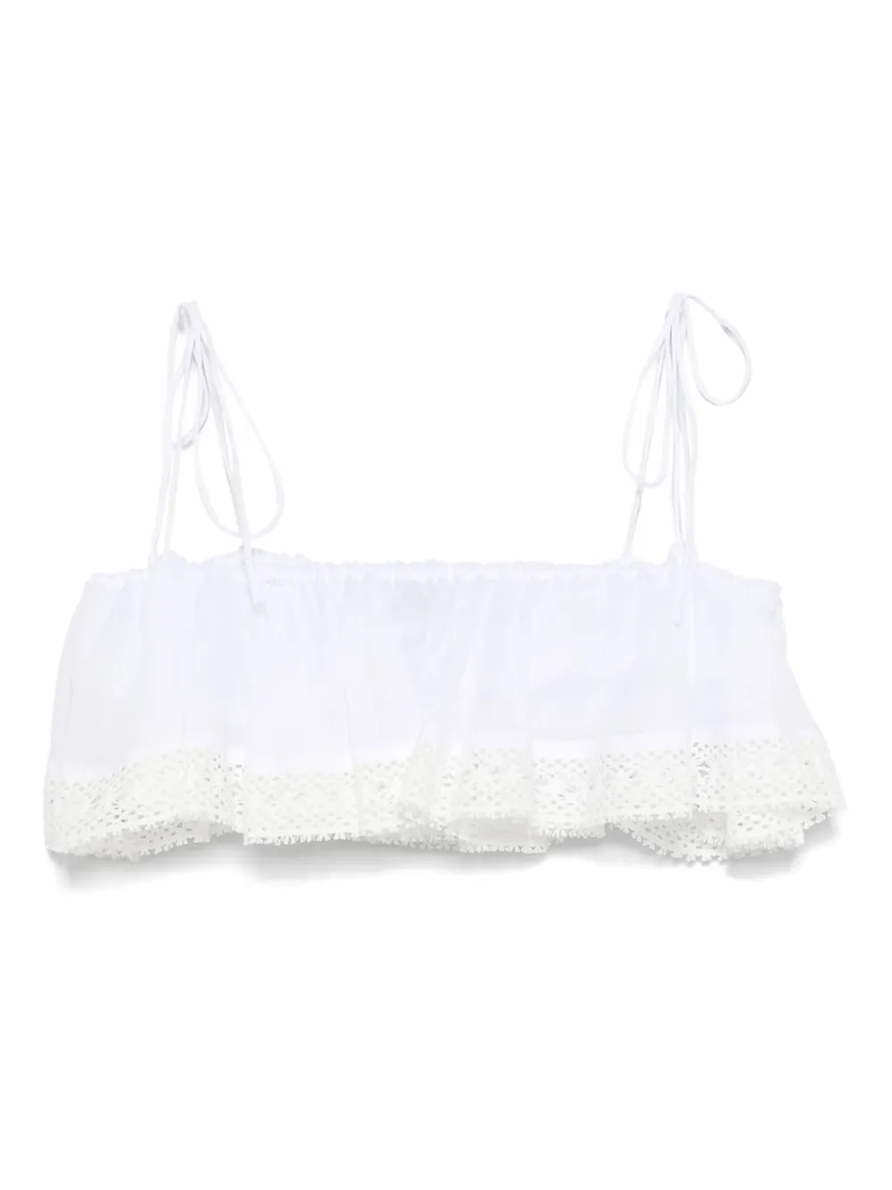 lace-trimmed cotton top