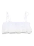 PNK lace-trimmed cotton top - White