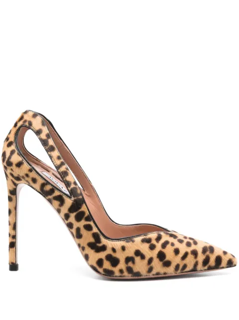 Aquazzura حذاء بفتحات وطبعة جلد الفهد وبكعب 110 ملم