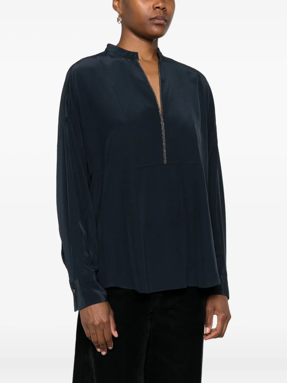 Brunello Cucinelli Monili-verfraaide top Blauw