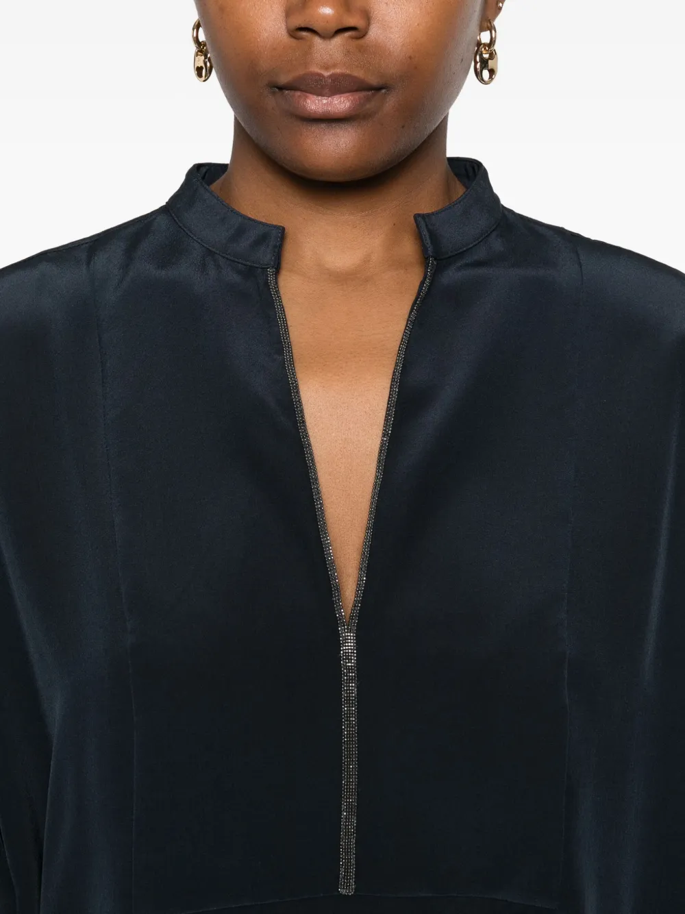 Brunello Cucinelli Monili-verfraaide top Blauw