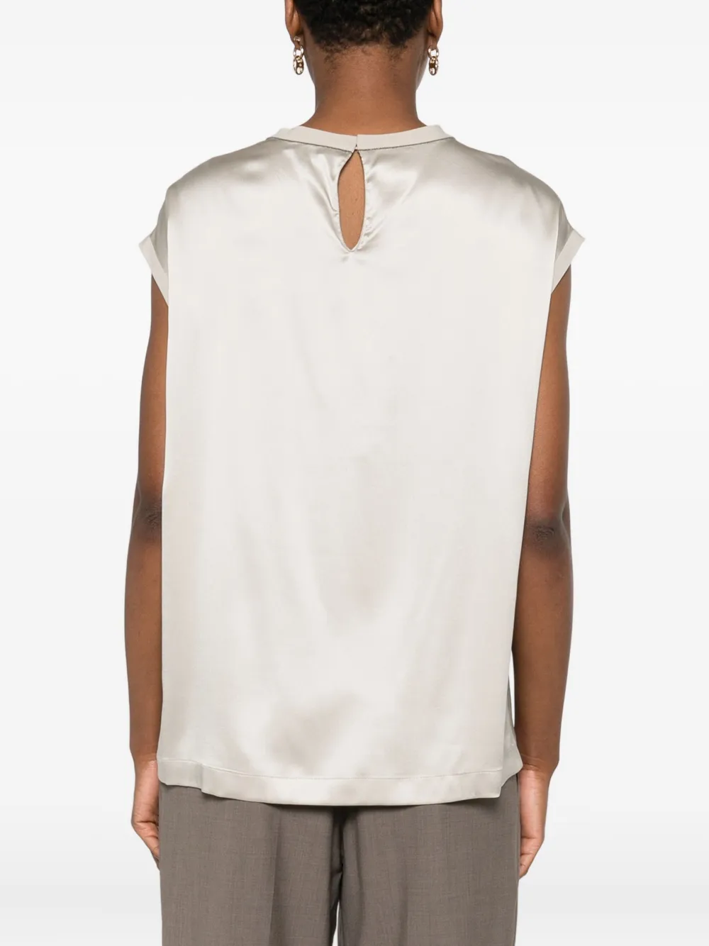 Brunello Cucinelli Top met ronde hals Grijs