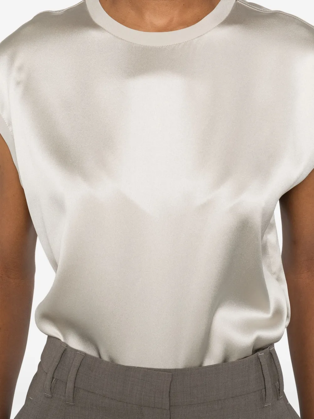 Brunello Cucinelli Top met ronde hals Grijs