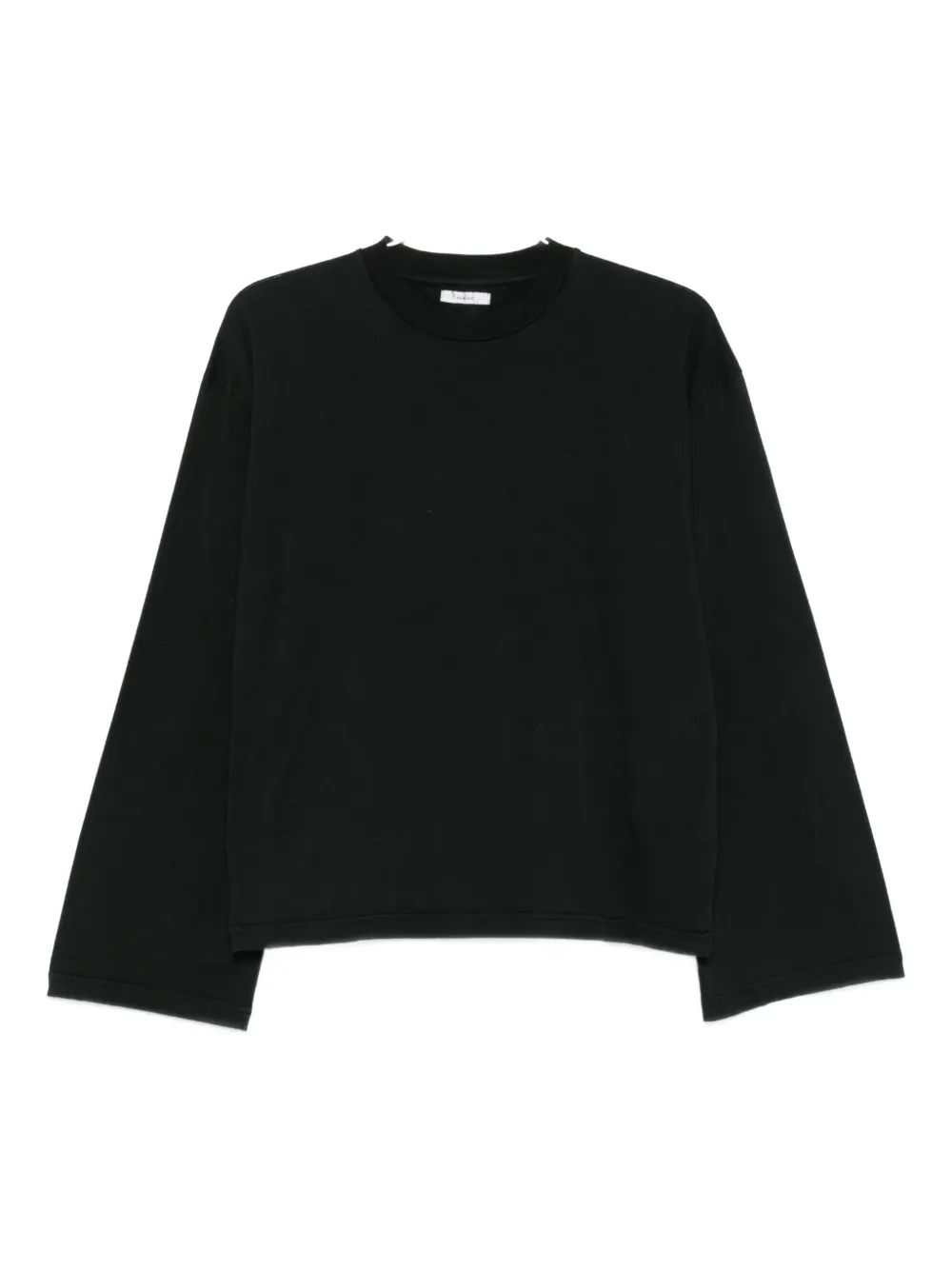 Haikure Wide-cuff Cotton Top In Black