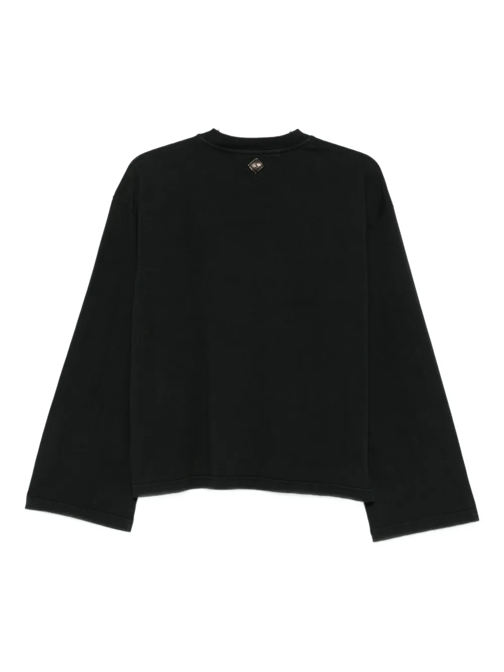 Haikure Wide-cuff Cotton Top In Black