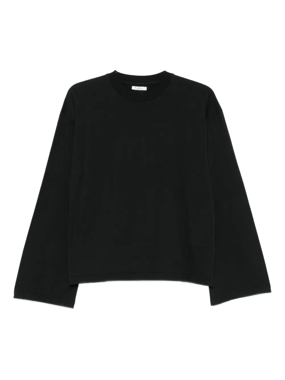 Haikure wide-cuff cotton top | Black | Image 1