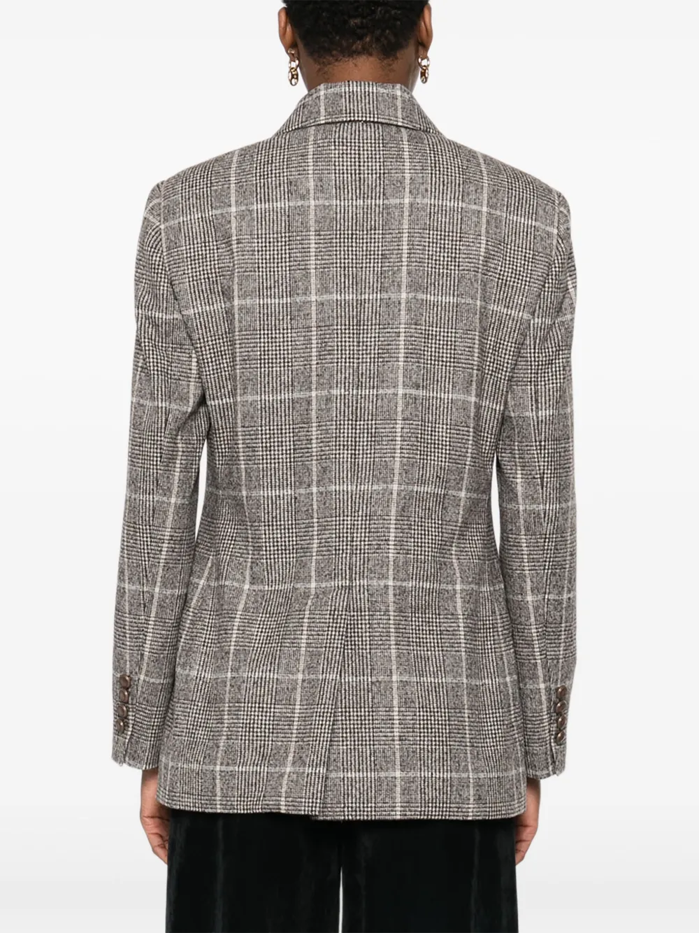 Brunello Cucinelli Geruite blazer Bruin