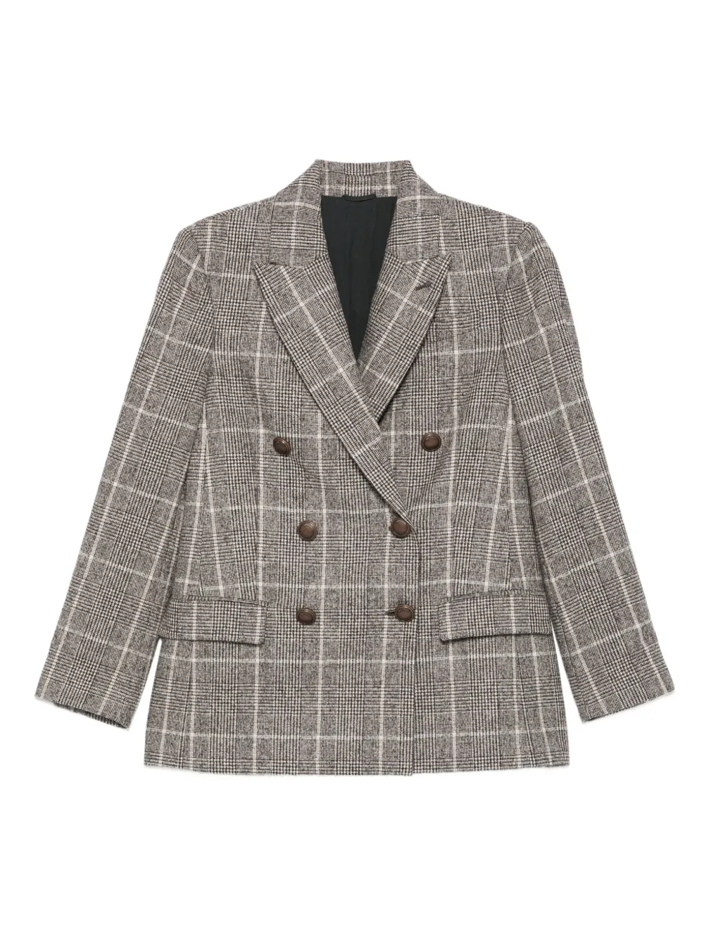 Brunello Cucinelli checked double-breasted blazer | marrón | Image 1