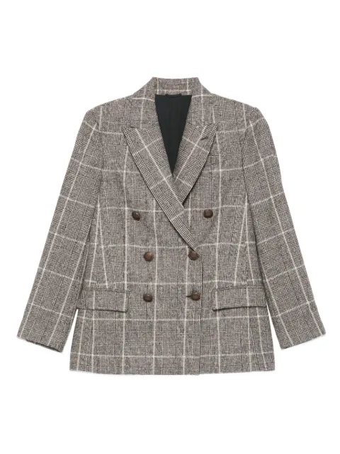Brunello Cucinelli بليزر كاروهات بصفي أزرار
