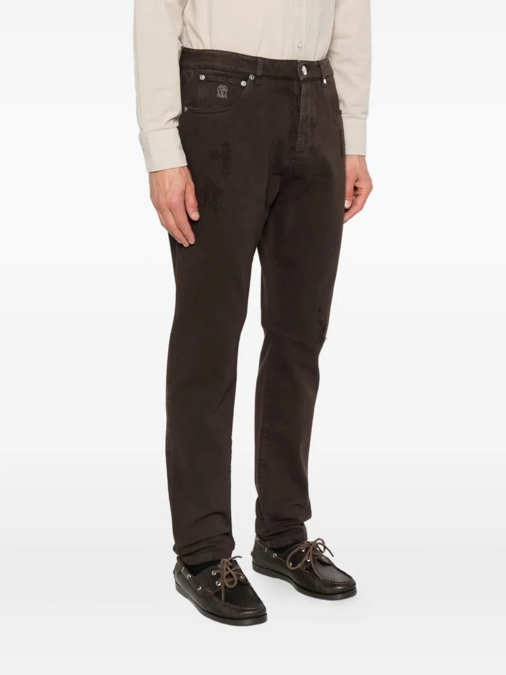 Brunello Cucinelli Straight-leg Jeans In Brown