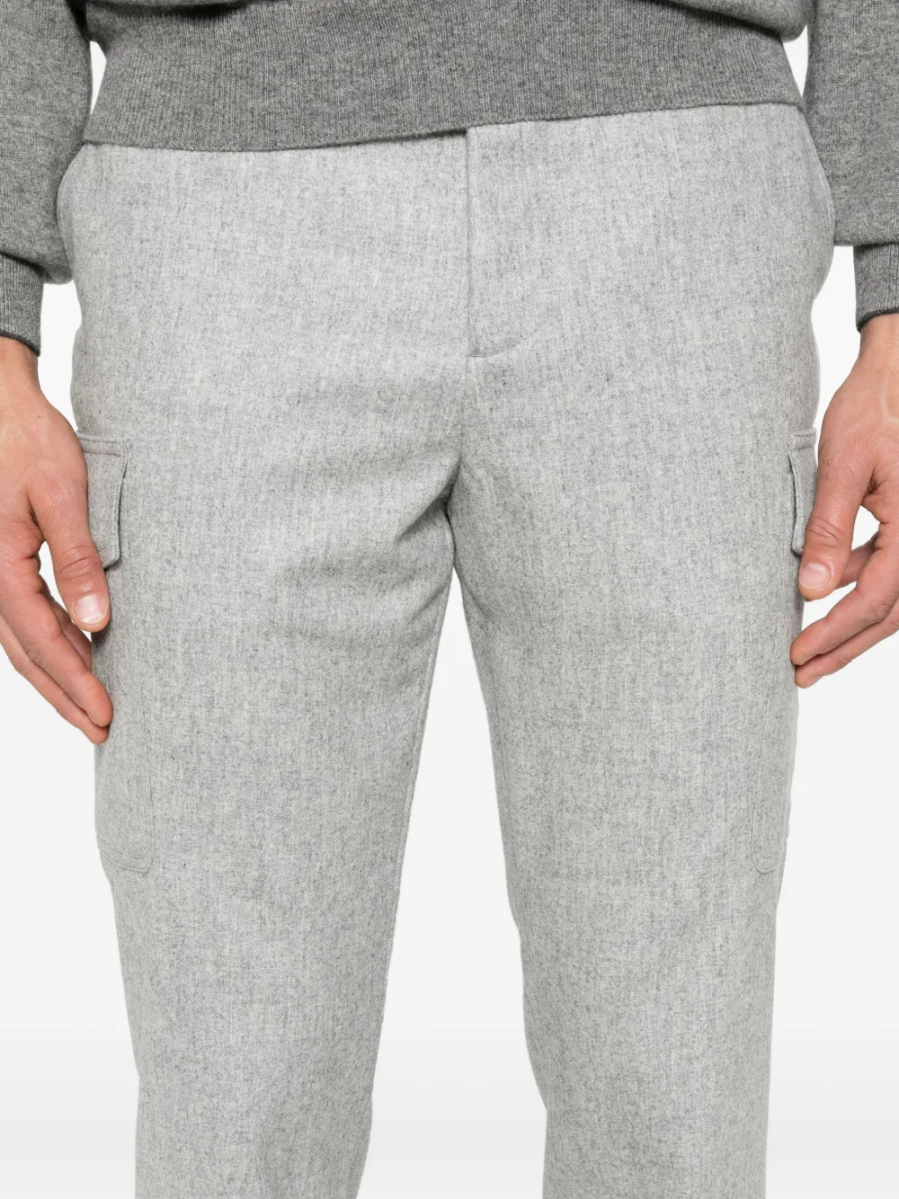 Brunello Cucinelli Wollen cargo broek Grijs