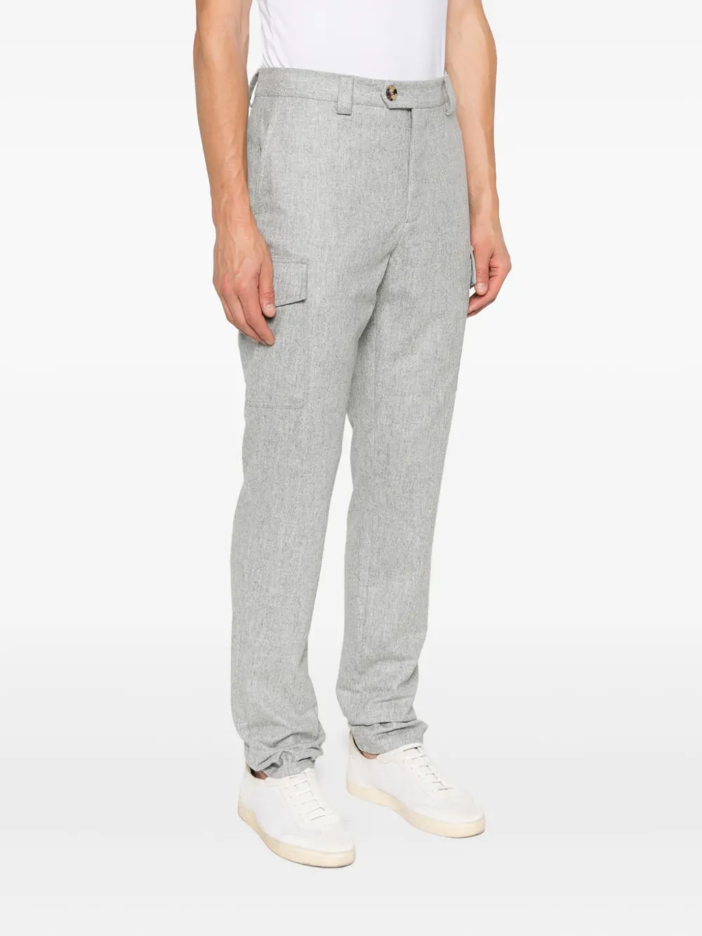 Brunello Cucinelli Wollen cargo broek Grijs