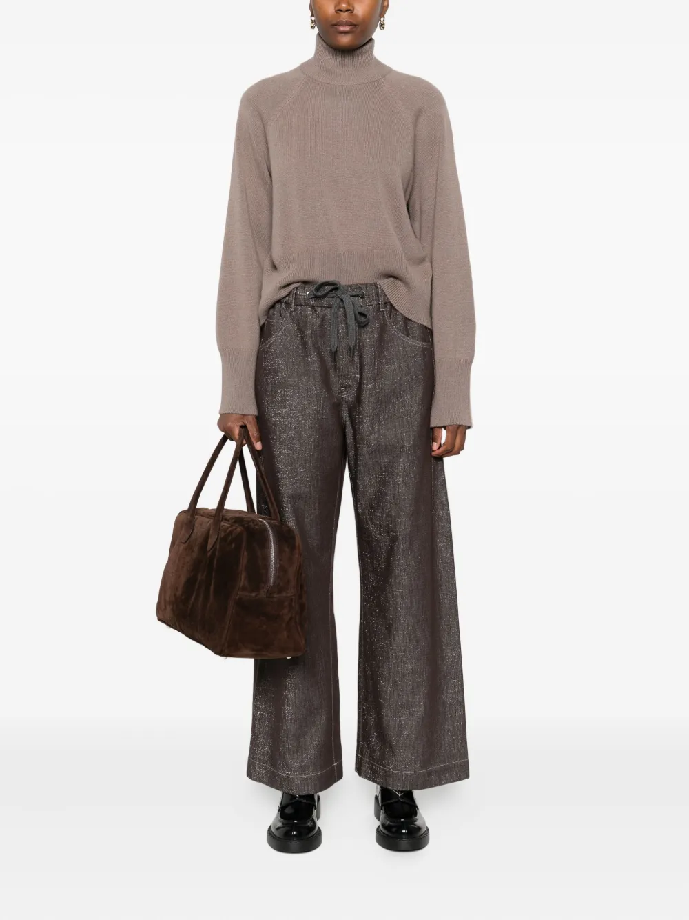 Brunello Cucinelli high-neck cropped sweater | Knitted Sweaters | Image 2