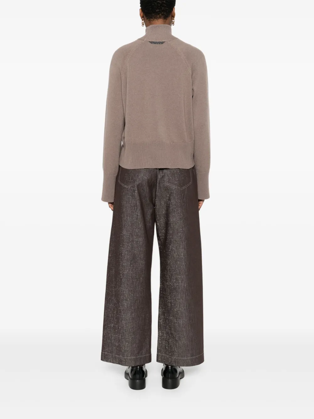 Brunello Cucinelli Cropped trui Bruin