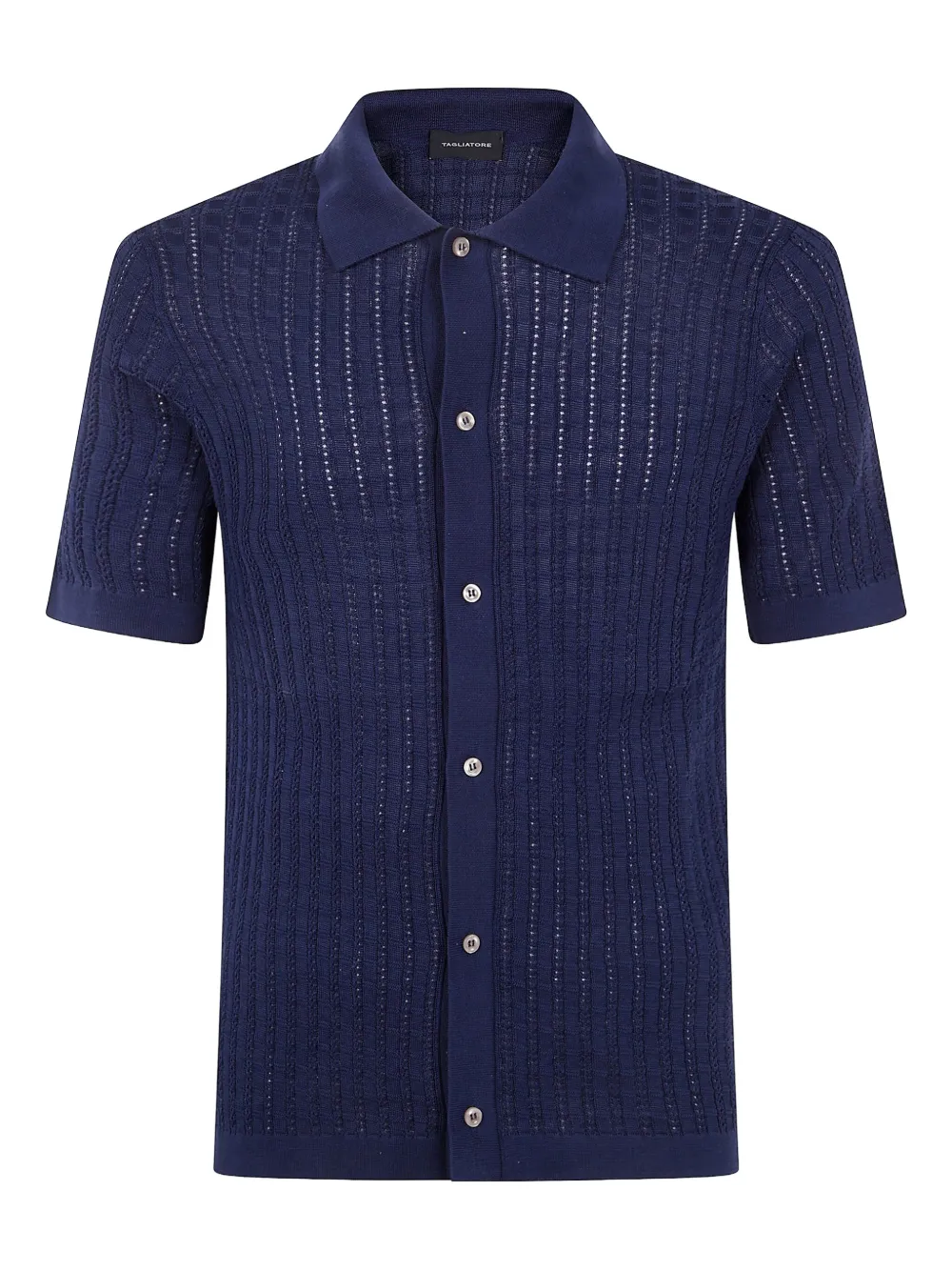 Tagliatore Gebreid overhemd BLUE