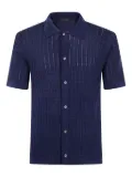 Tagliatore textured knit shirt - BLUE