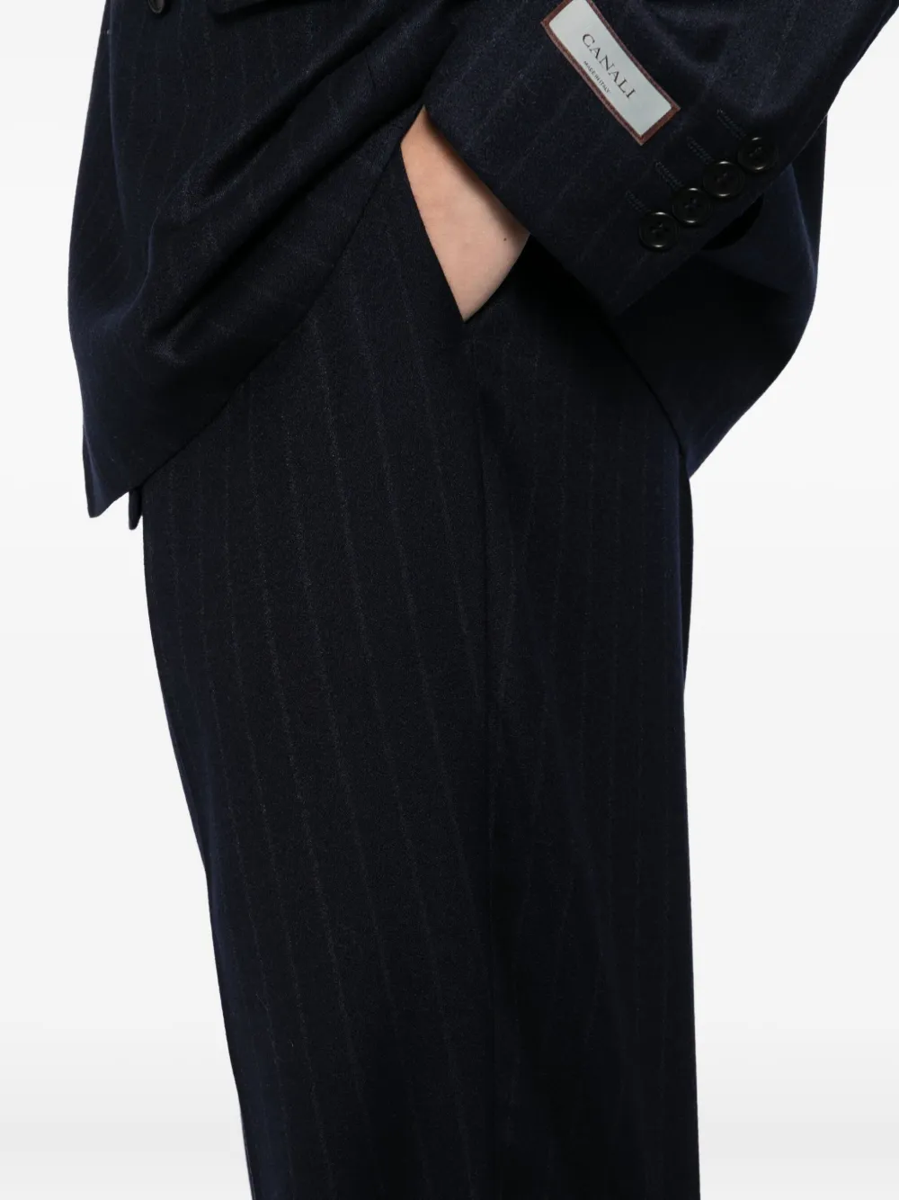 Canali Pak met krijtstreep Blauw