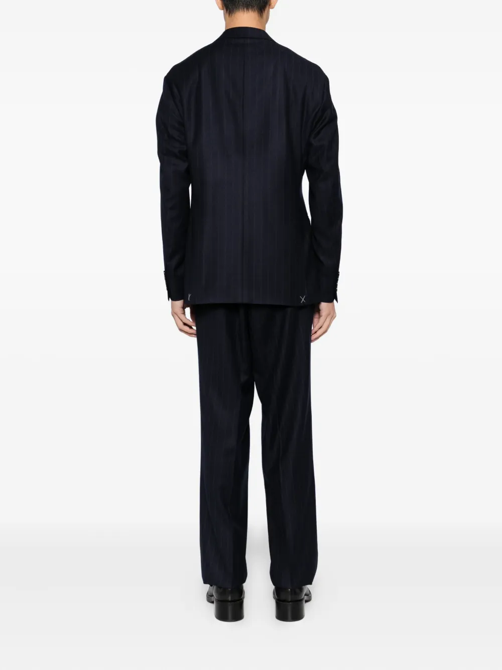 Canali Pak met krijtstreep Blauw