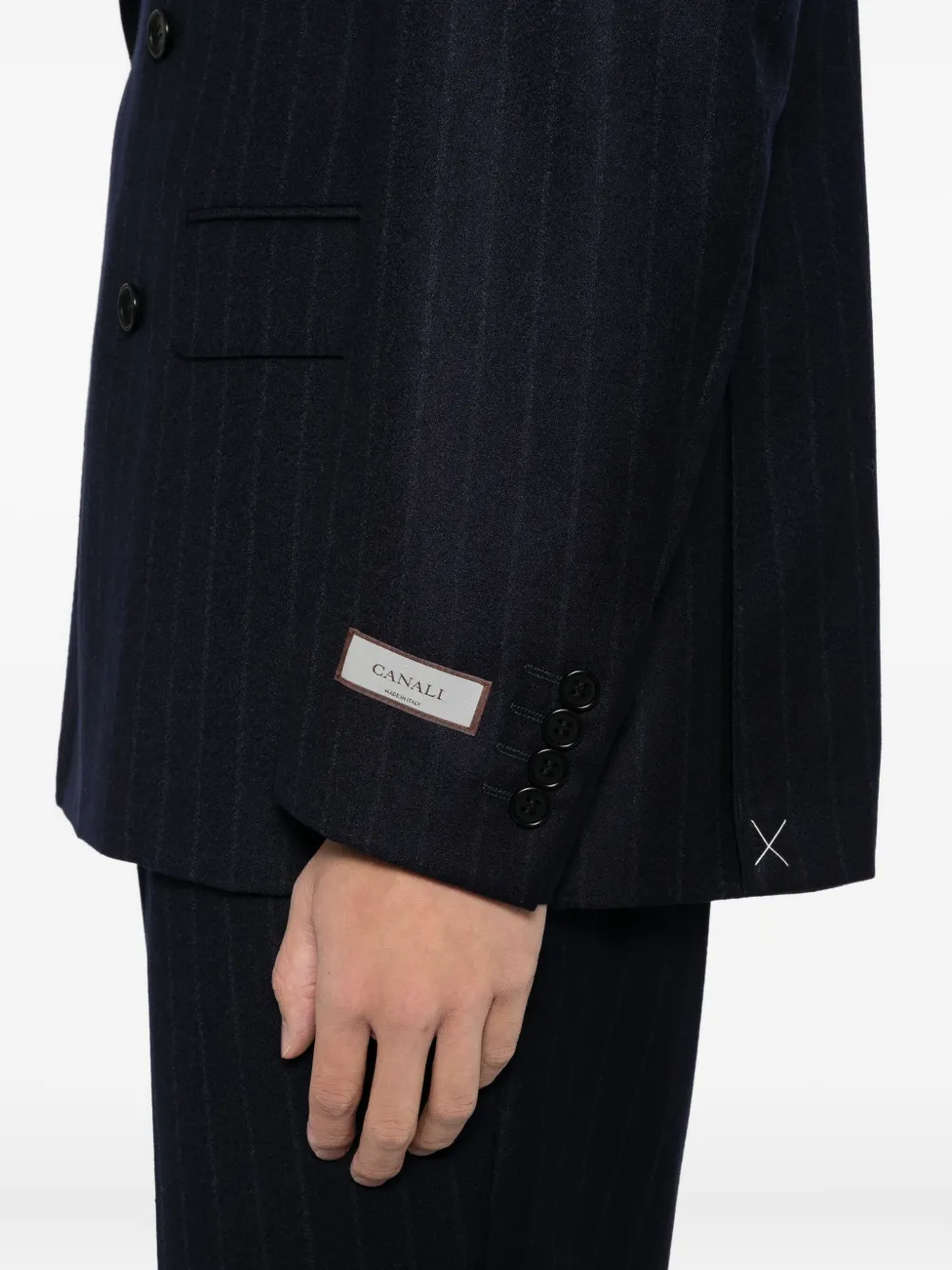 Canali Pak met krijtstreep Blauw