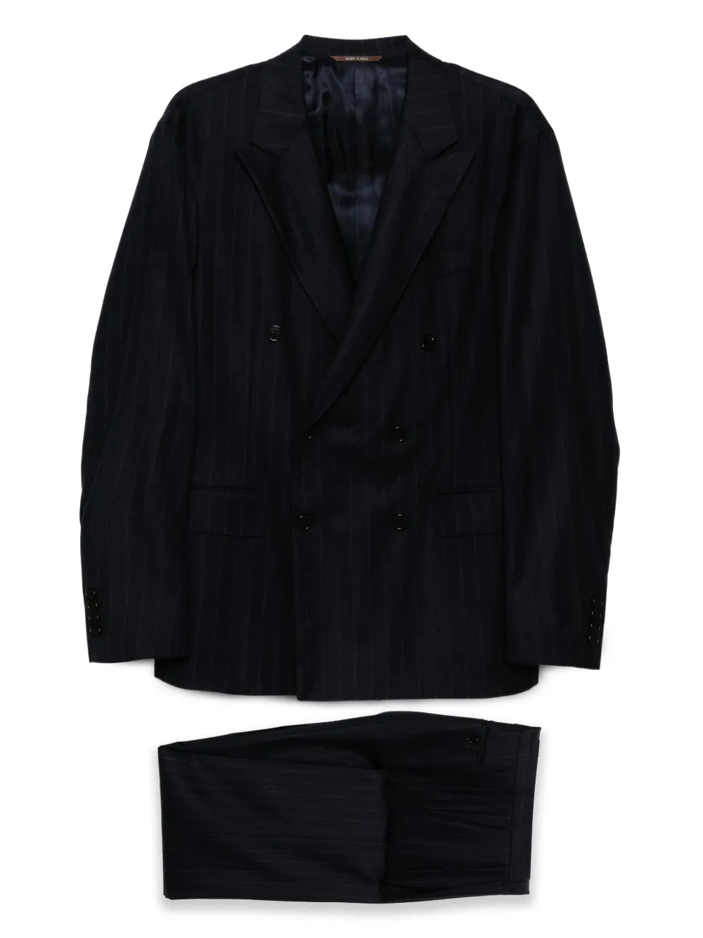 Canali Pak met krijtstreep Blauw