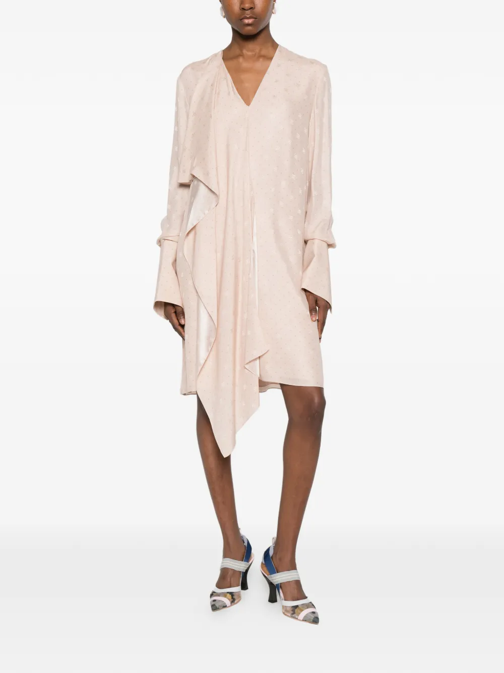  Fendi Vestido Corto Con Cuello En V - Rosa 