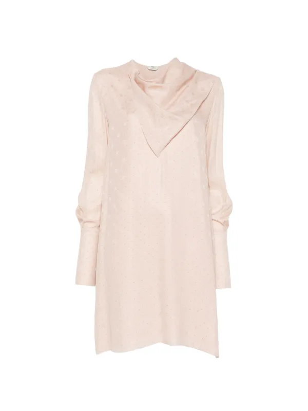 ladies fendi dress V-neck Mini | Pink Fitted midi dress with square neck and long sleeves Fendi Dress women - Vestiaire