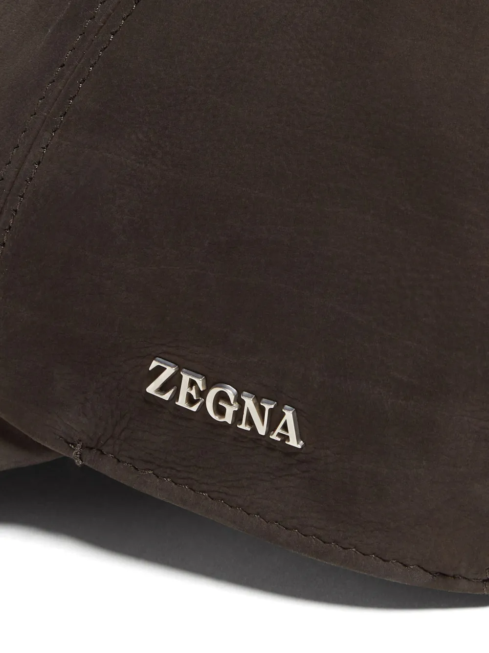 Zegna Leren honkbalpet Bruin