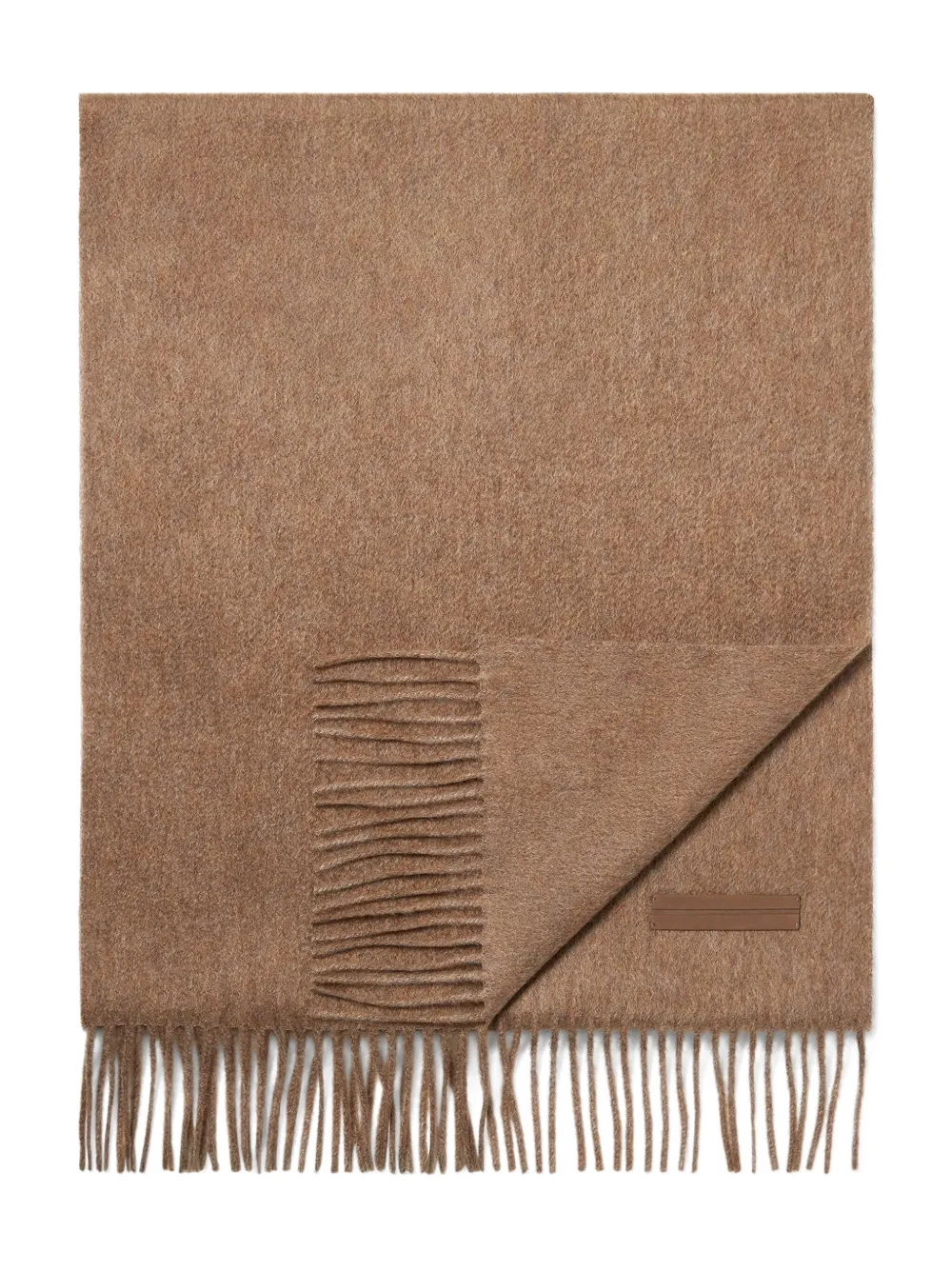 Zegna Fringed Cashemere Scarf In Brown