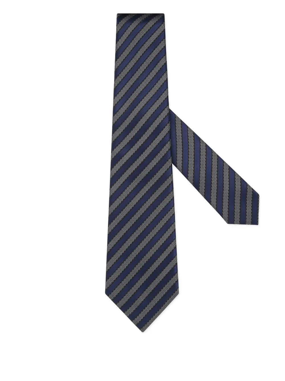 Zegna Striped-pattern Tie In Blue