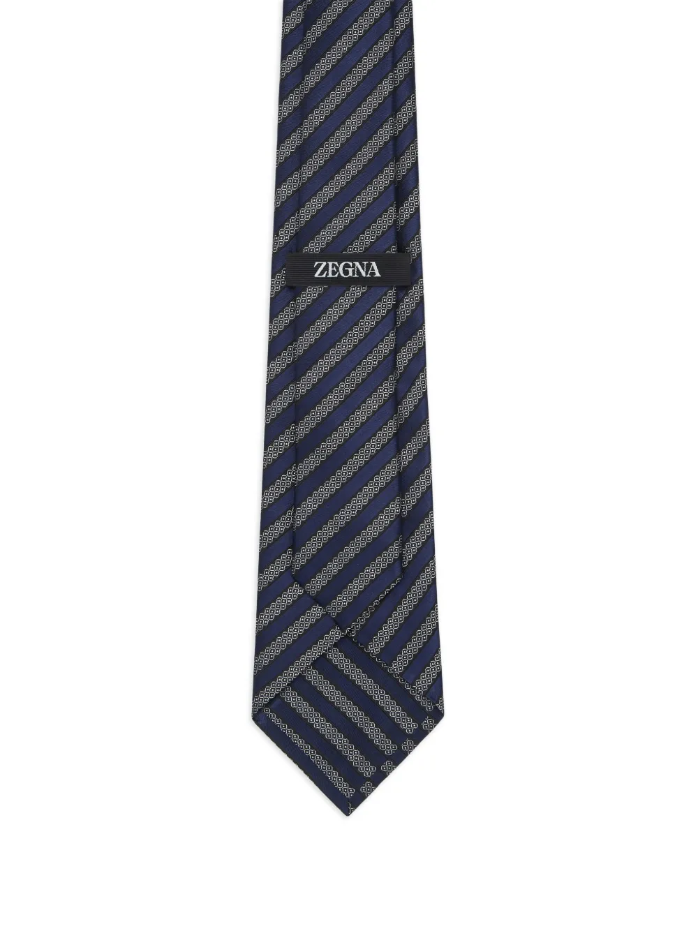 Zegna Striped-pattern Tie In Blue