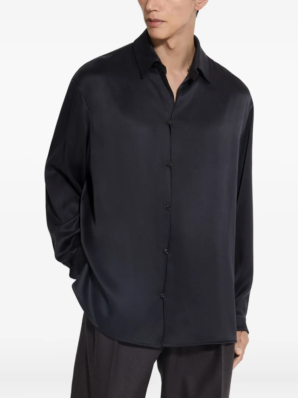 Zegna Zijden overhemd - Zwart