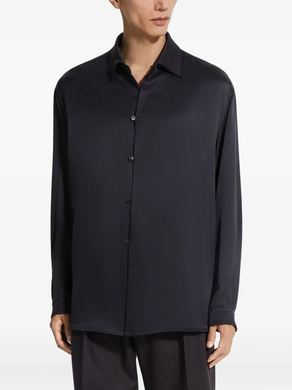 Zegna Zijden overhemd Zwart