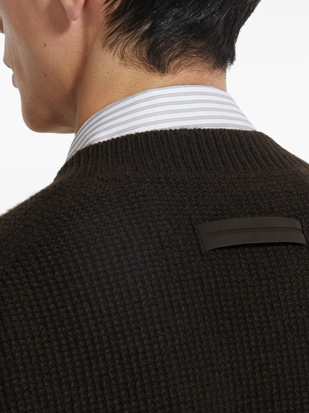 Zegna Oasi V-neck Cashmere Sweater In Brown