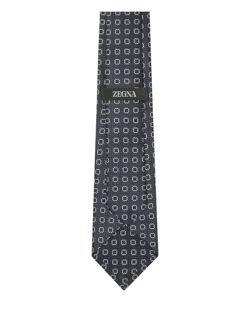 Zegna Cravatta in seta con motivo geometrico - Blu