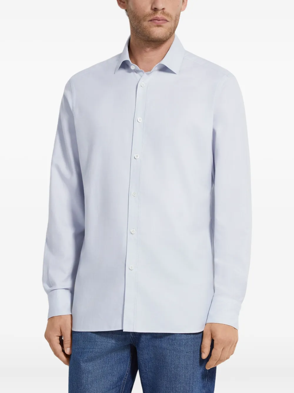 Zegna Linnen overhemd Blauw