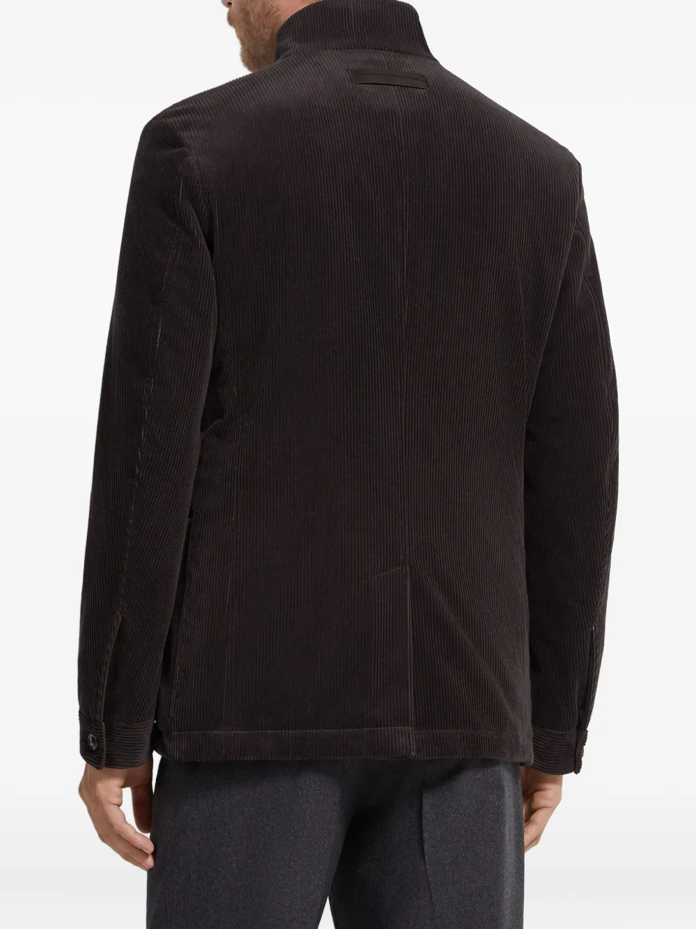 Zegna Ribfluwelen jack Bruin