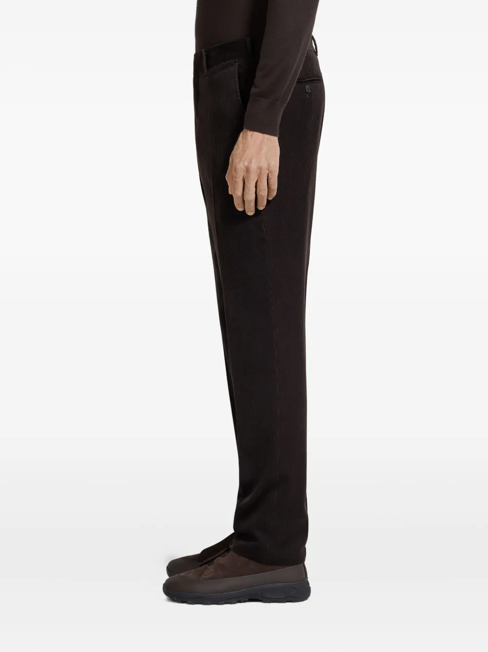 Zegna Ribfluwelen broek Bruin