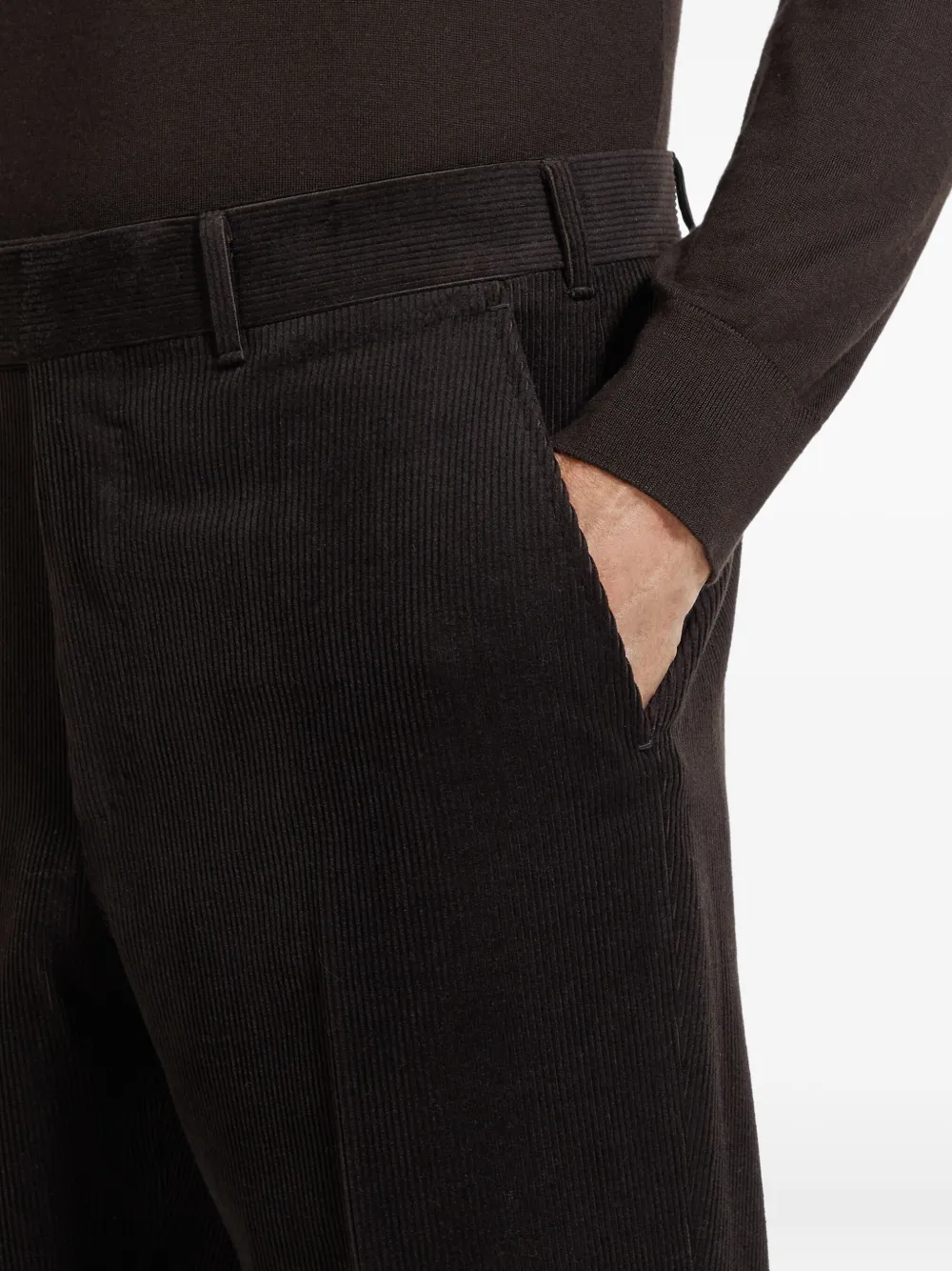 Zegna Ribfluwelen broek Bruin