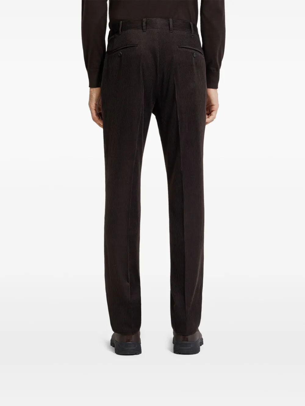 Zegna Ribfluwelen broek Bruin