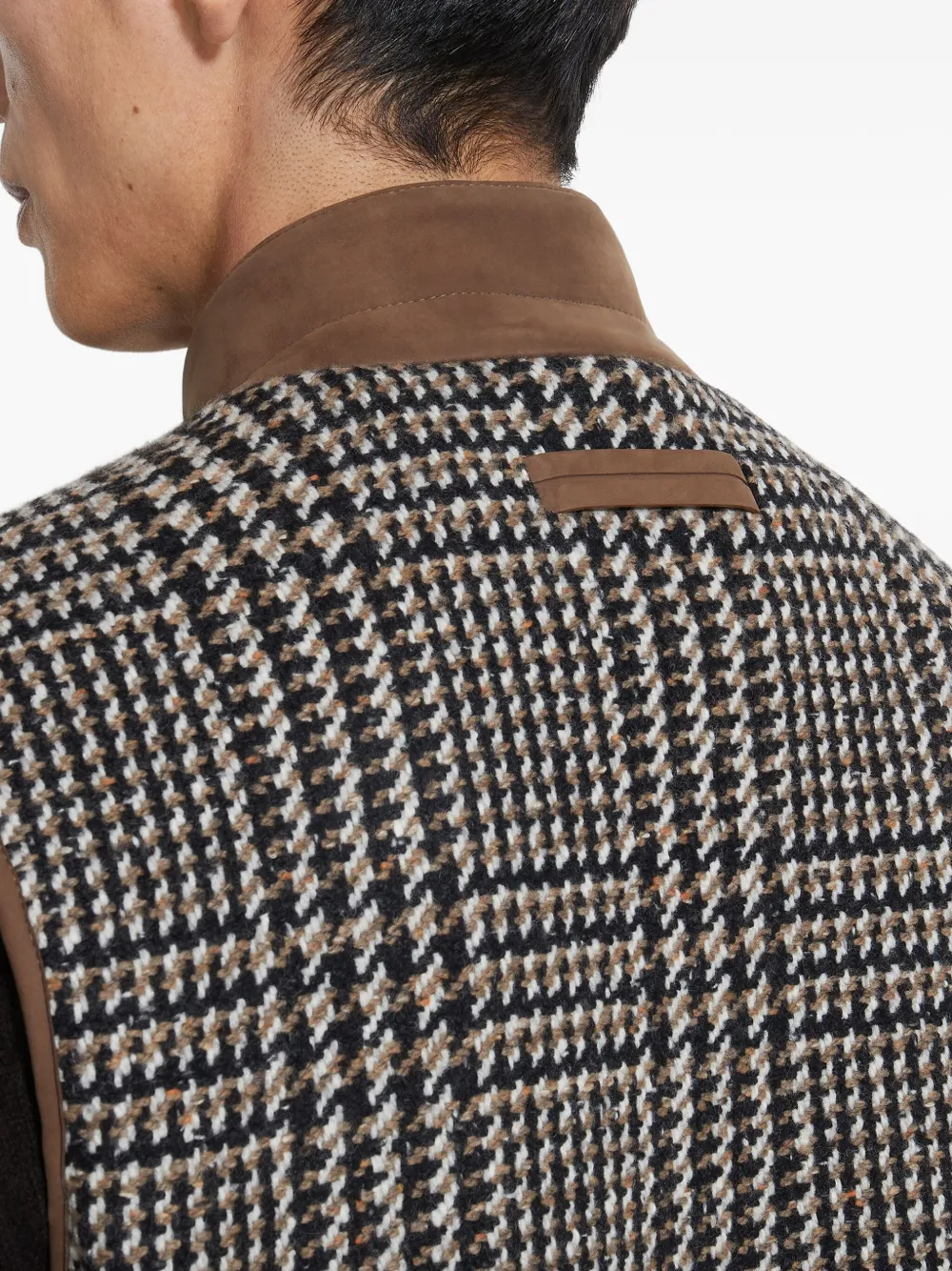 Zegna Gilet Sans Manches En Laine Et Cachemire In Brown