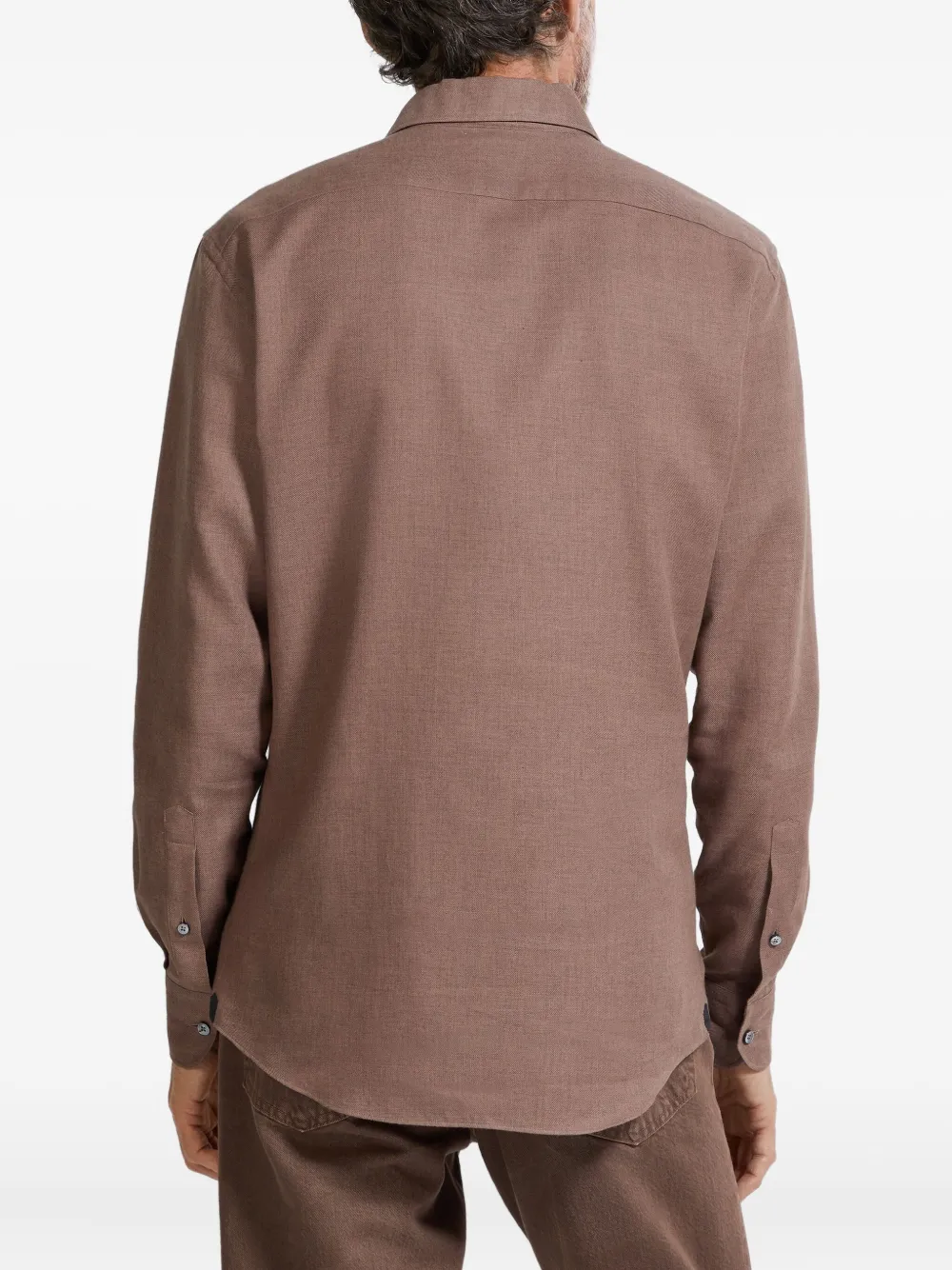 Zegna Kasjmier overhemd Bruin