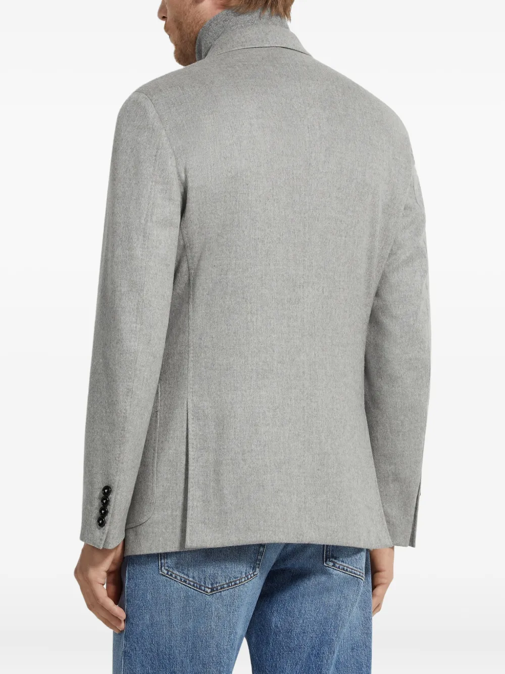 Zegna Oasi Cashmere Blazer In Gray