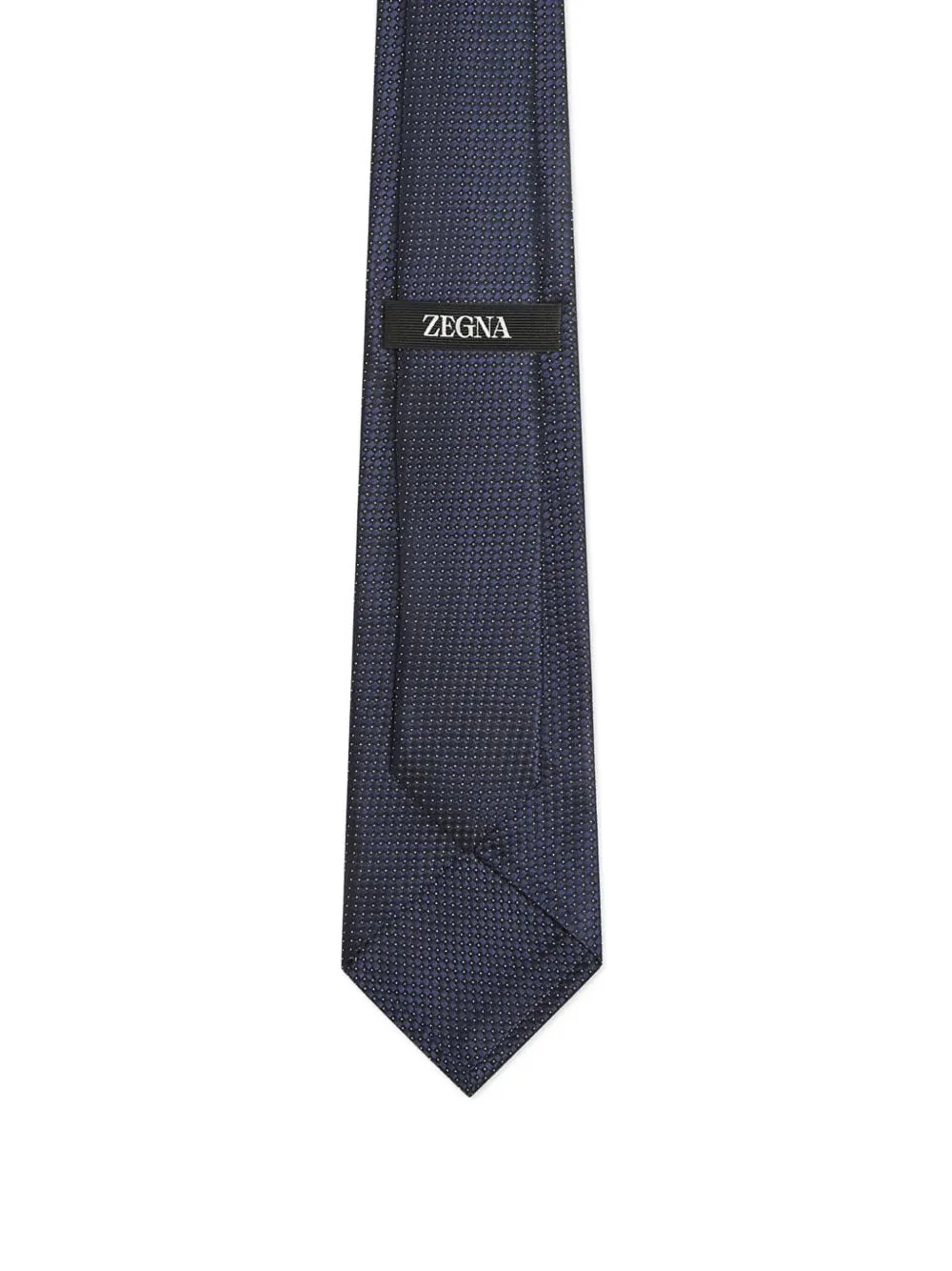  Zegna Textured Dot Silk Tie - Blue 