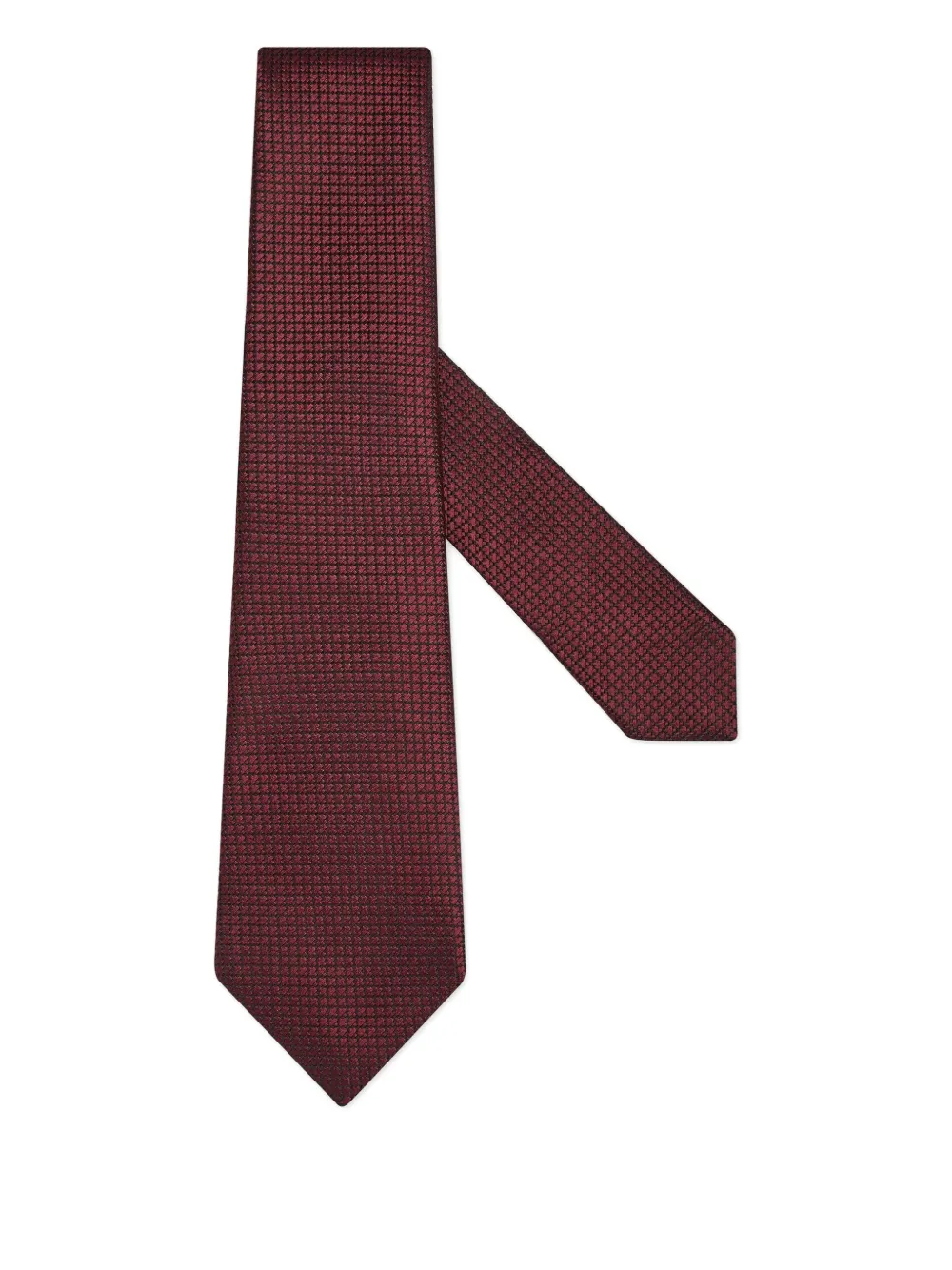 Zegna Micro-pattern Tie In Burgundy