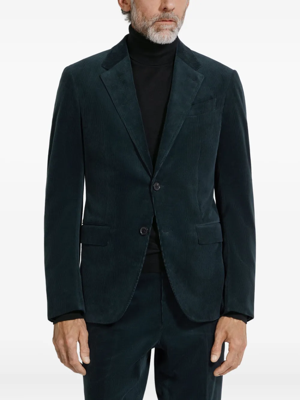 Zegna Ribfluwelen blazer Groen